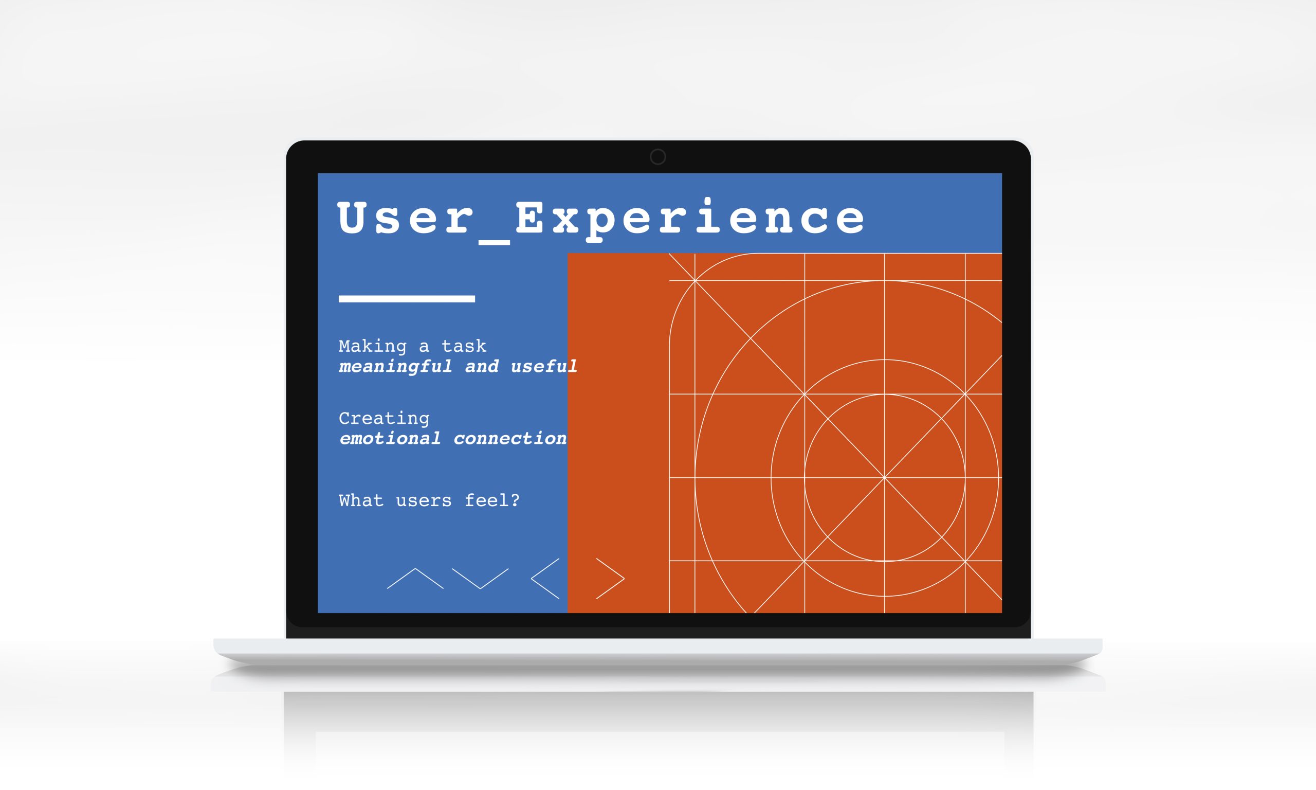 Abstract laptop mockup illustrating user experience and web design principles, representing law firm website accessibility and UX compliance